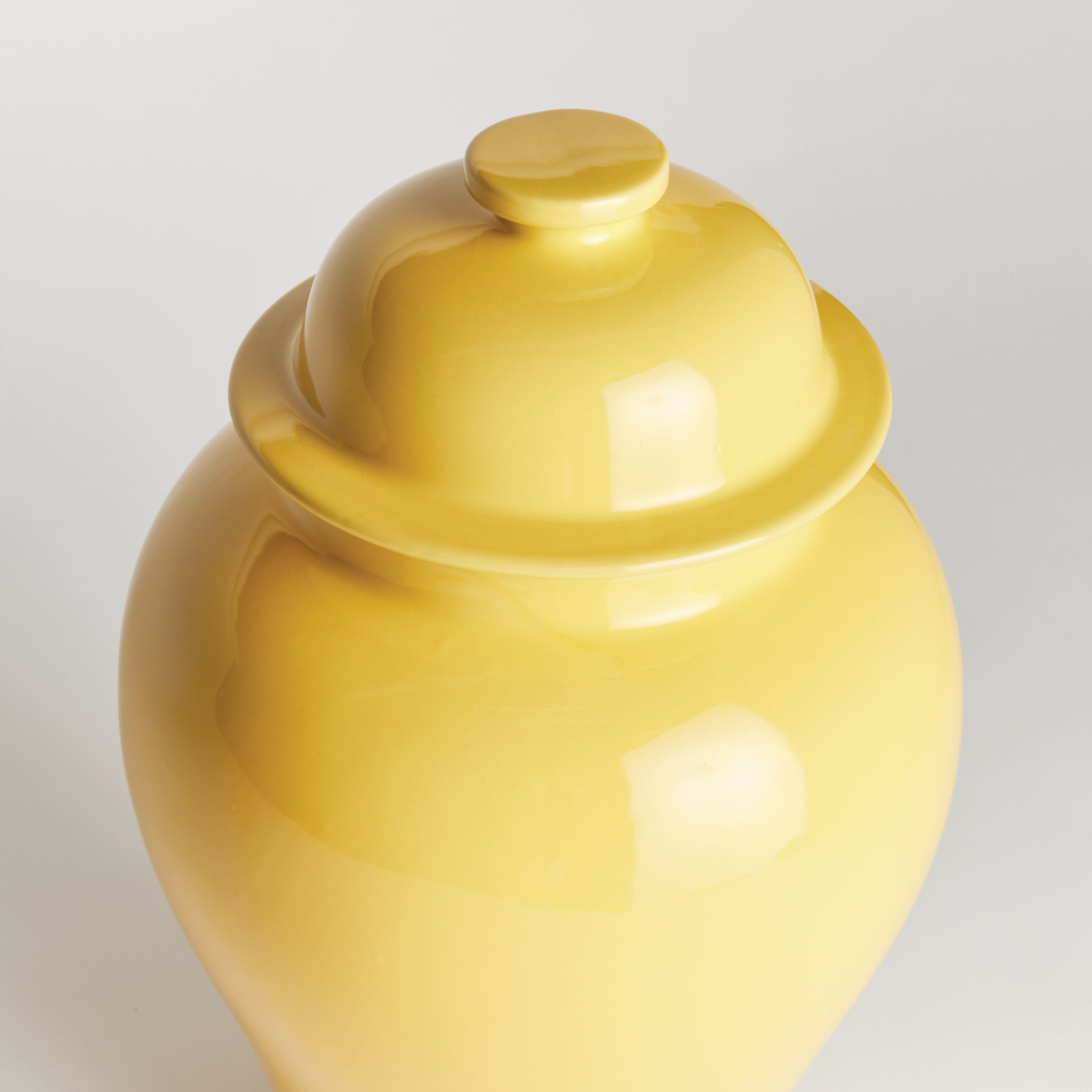Ricki Ceramic Ginger Jar, Yellow, 13.25"