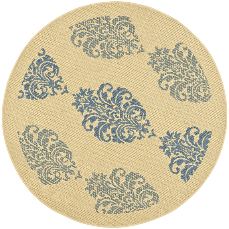 Courtyard Performance Floral Indoor/Outdoor Area Rug, Round 6'7"