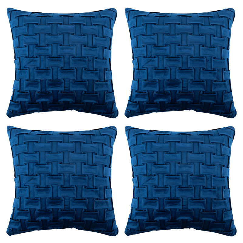 Geometric Velvet Throw Pillow, Polyester/Polyfill, Dark Green