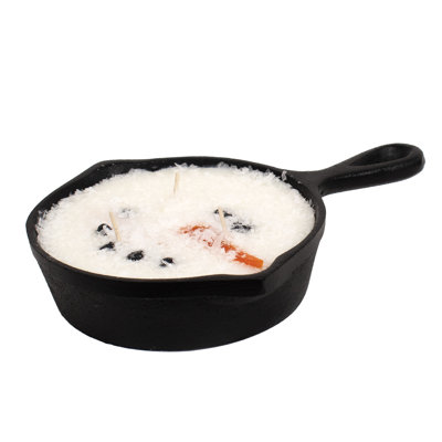 Snowman Cast Iron Skillet Candle 8oz