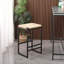 Chaise d'appoint en cuir martelé sans dossier-96885047