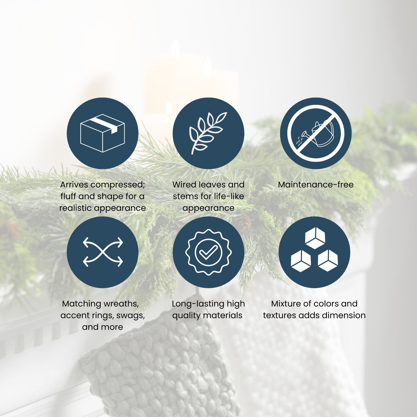62'' in. Faux Wildflower Garland