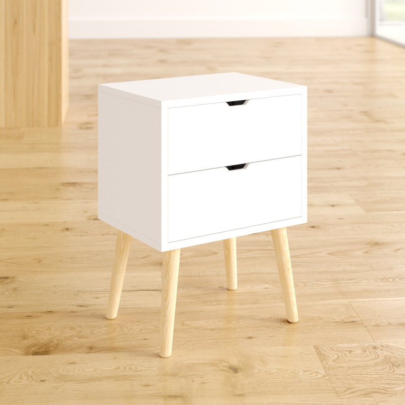 Lalani 40cm W Bedside Table, White