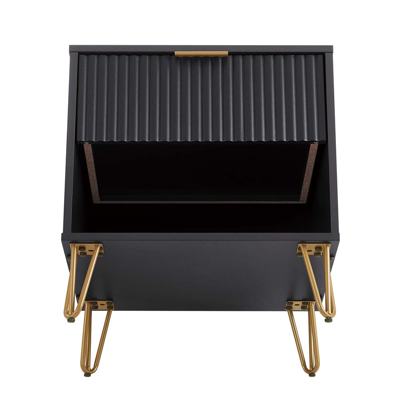 Gafita 20.07'' W Nightstand, Black, Individual