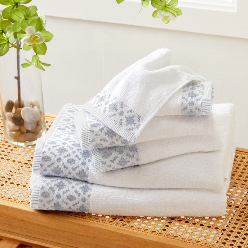 Shalyssa Turkish Cotton Midweight Mulit-Size Set, White/Light Gray