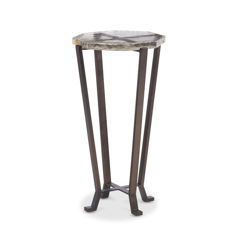 Maitland Smith Glass Top End Table