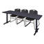 Neyland Cain T-Base training table and 2 Zeng stackable chairs-32520316-32520309-32520307