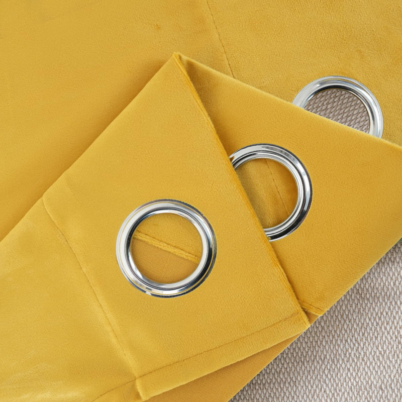 Ensemble de 2 rideaux obscurcissants en velours, L 52 po x L 84 po, Jaune