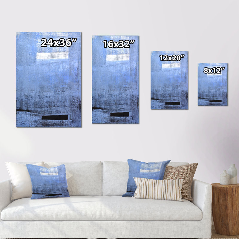 «Colorfields in Blue and Grey», reproduction de photo sur toile, H 20 po x l 12 po x P 1 po, Toile tendue