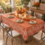 Nappe en faux lin d'automne 60 po x 104 po avec motif citrouille et feuille d'érable