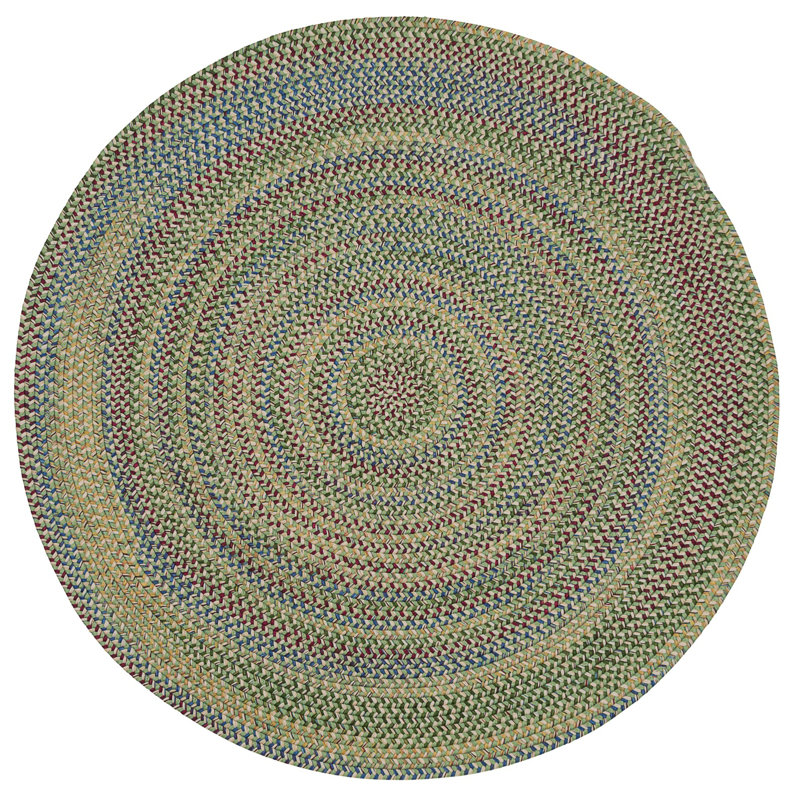 Tapis vert / bleu Dollman, Rond 12 pi