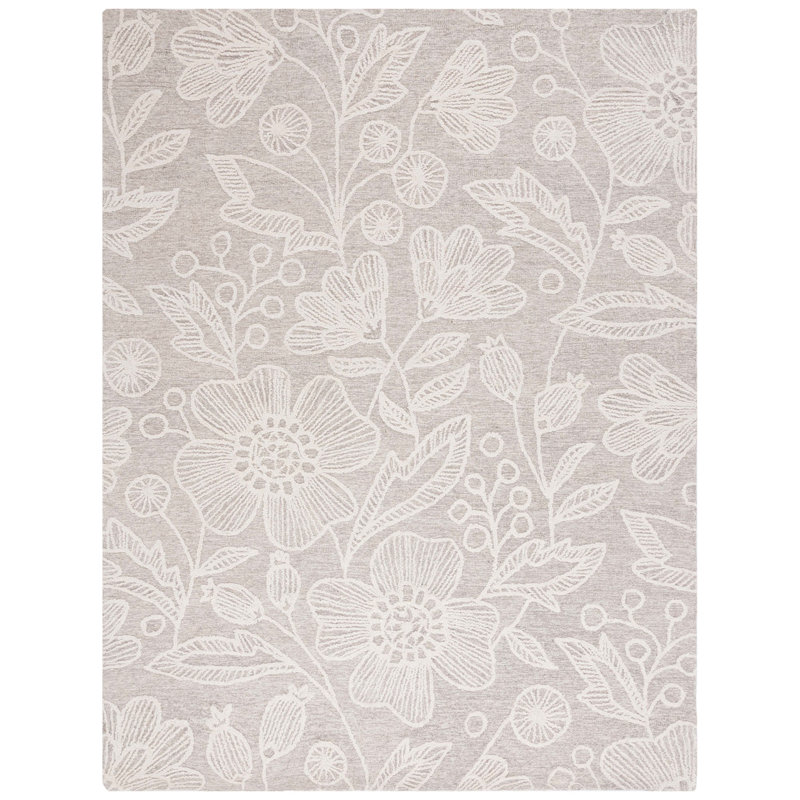 Jardin Hand Tufted Wool Floral Rug, Rectangle 8' x 10'