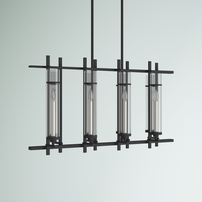 Luminaire suspendu linéaire à 8 lumières pour îlot de cuisine Ethan