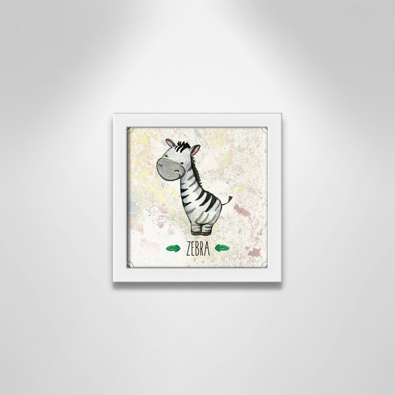 Jungle Day 4' Wall Decal, White Box Framed, 8" H x 8" W x 1.18" D
