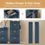 Rangement à chaussures 3 tiroirs pour vestibule, salon, petit espace, bleu, l 20,9 po x P 9,4 po x H 46,5 po-681985958-699097543