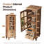 Armoire étroite 54,53 po en bois rustique avec 2 tiroirs-62656863