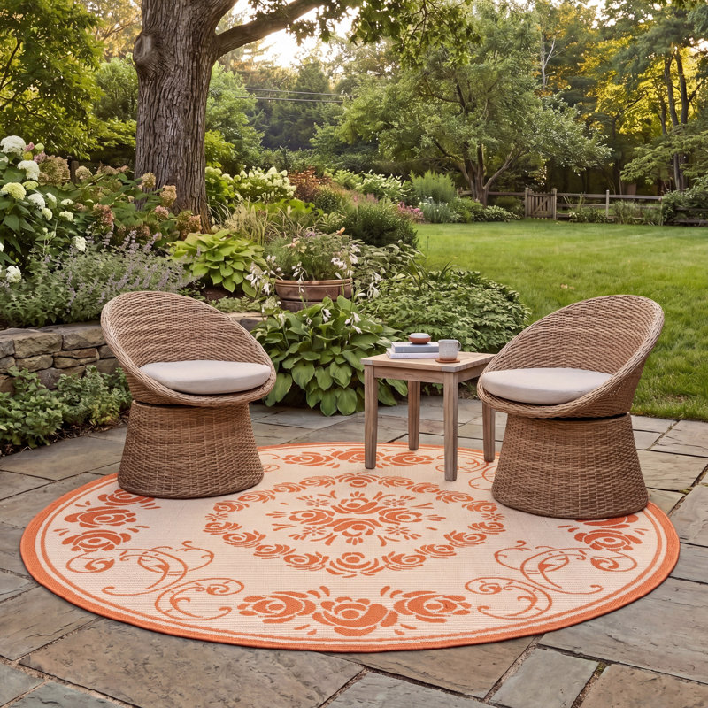 Tapis oriental d'intérieur / extérieur Altimari Performance, Rond 5 pi 3 po