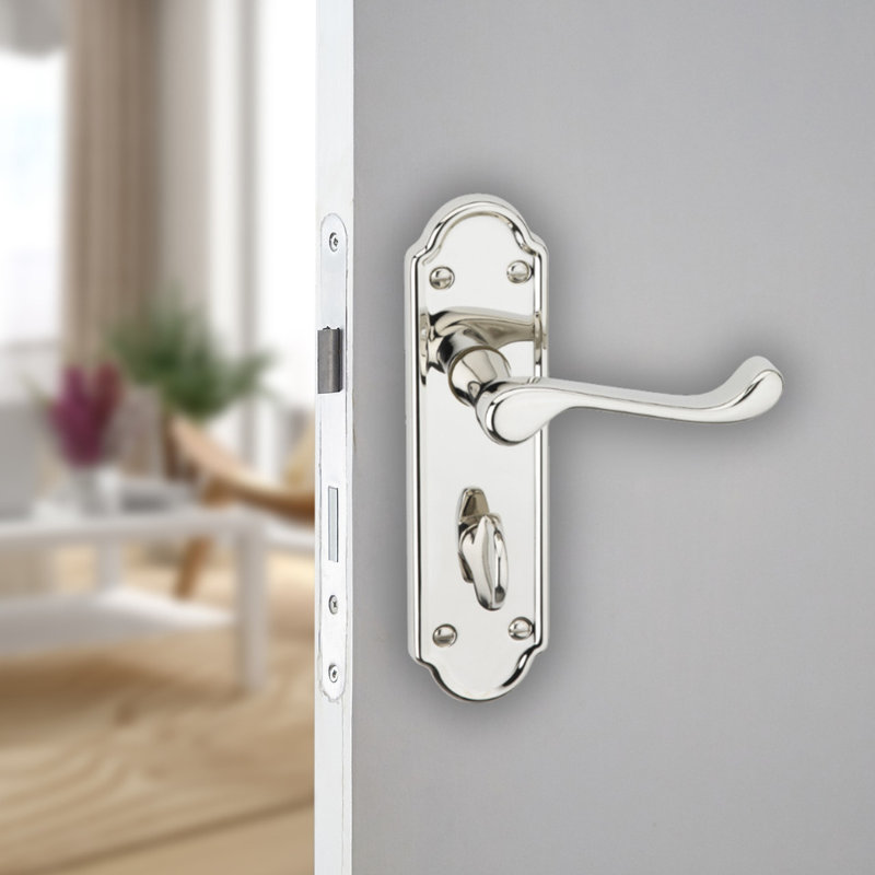 Door Handle, Polished Nickel