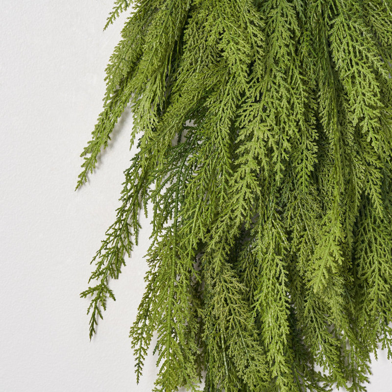 Holiday Winter Greenery Real Touch Lebanon Cedar Large Teardrop Swag