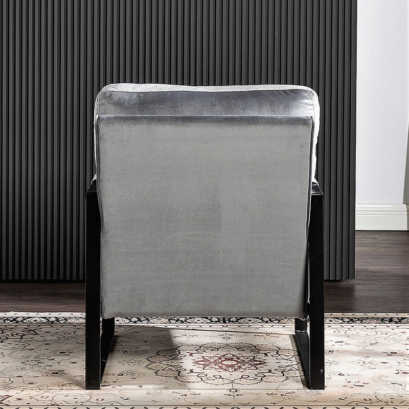 Fauteuil d'appoint Classic Mid Century Modern, Velours gris velours