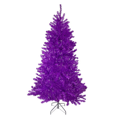Metallic Purple Tinsel Artificial Christmas Tree - Unlit