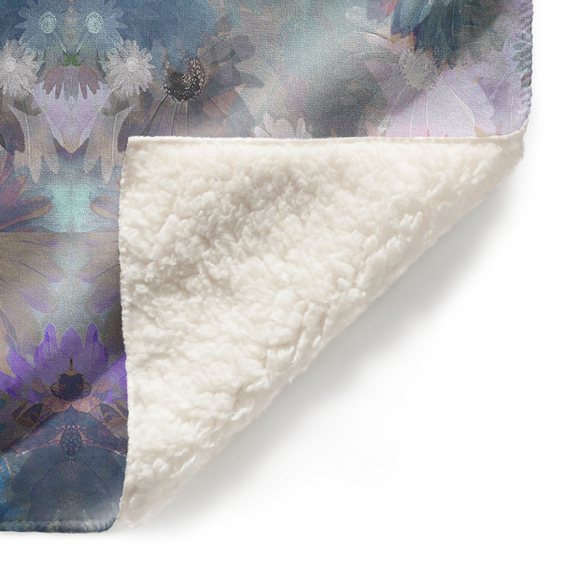 Jeté d'automne Daisy Blush, l 68 po x L 80 po, Bleu / Mauve