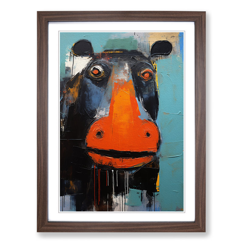 Hippo Expressionism - Framed Print