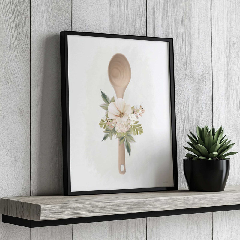 «Kitchen Bouquet Spoon» par House Fenway, reproduction d'art, L 24 po x H 32 po, Blanc, Impression encadrée