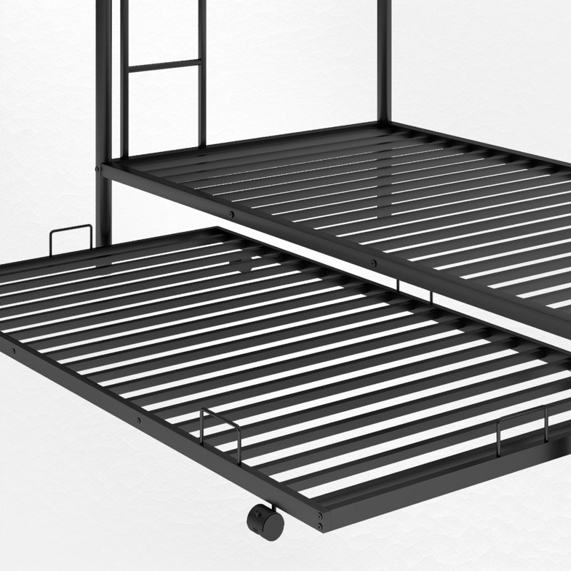 Lechlade Kids Twin Over Twin Bunk Bed, Black