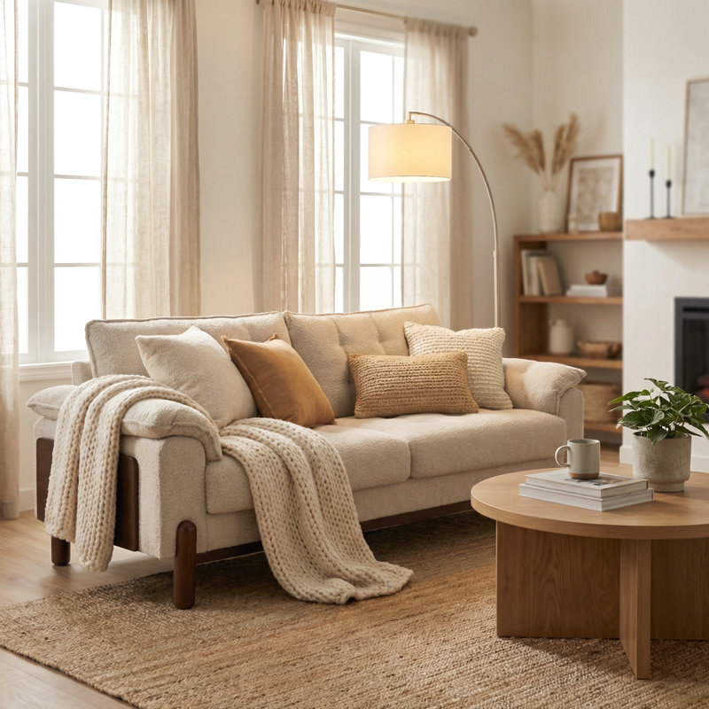 83,5 po Canapé 3 places moderne rembourré Boucle
