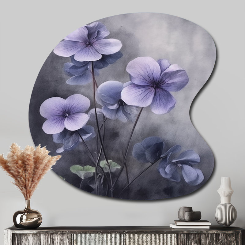 Selim - Art mural floral asymétrique en métal, sculpture murale en métal de forme unique, H 33 po x l 33 po x P 1 po