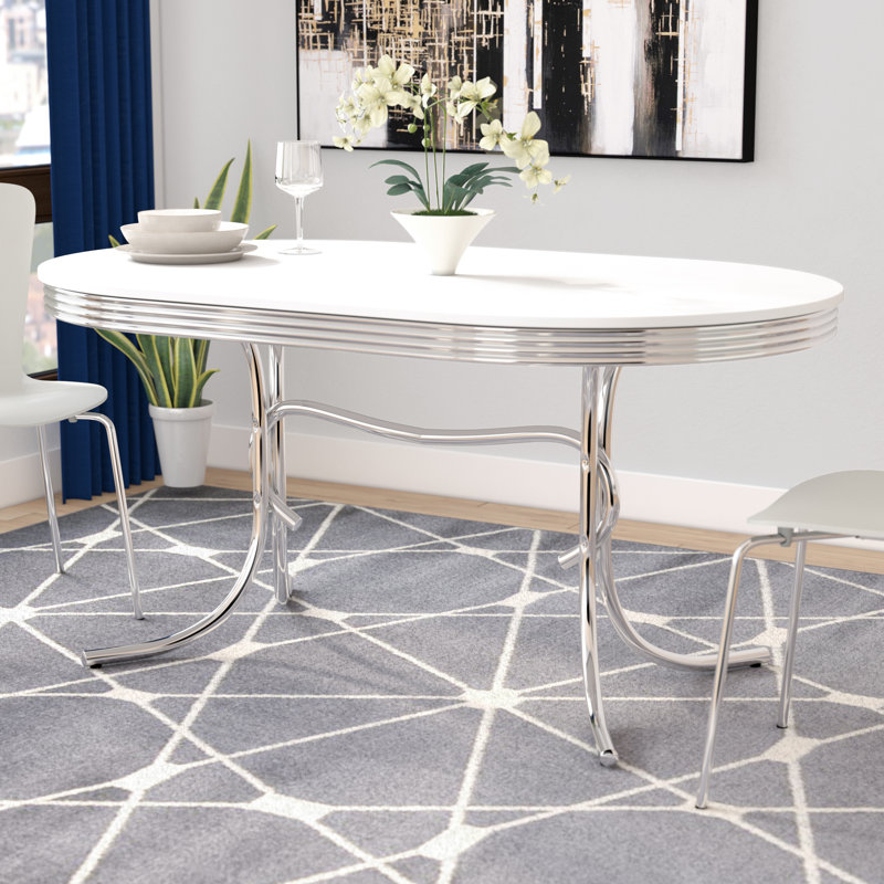 Brilliana Oval Metal Base Dining Table