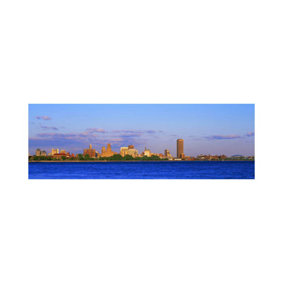 Buildings At The Waterfront, Buffalo, Niagara River, Erie County, New York State, USA #2 - Wrapped Canvas Panoramic Print