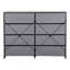 Commode 8 tiroirs avec grands tiroirs en tissu, noir-416751544