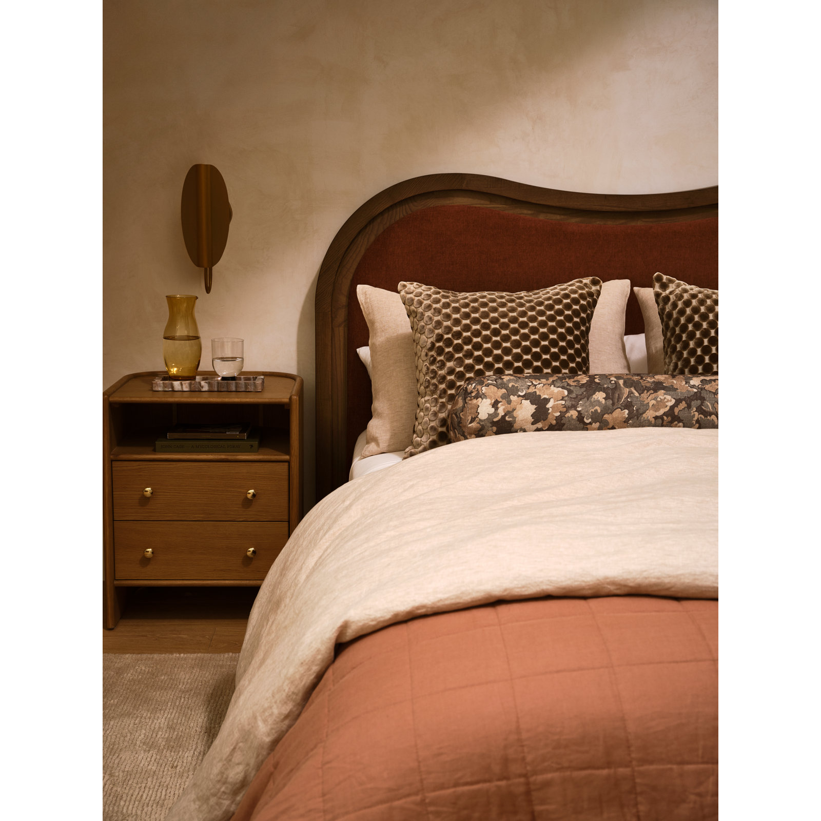 French Linen Box Stitch Quilt, Cream, King Quilt