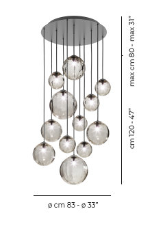 Puppet 12 - Light Pendant, Smoky Transparent, Matte Black