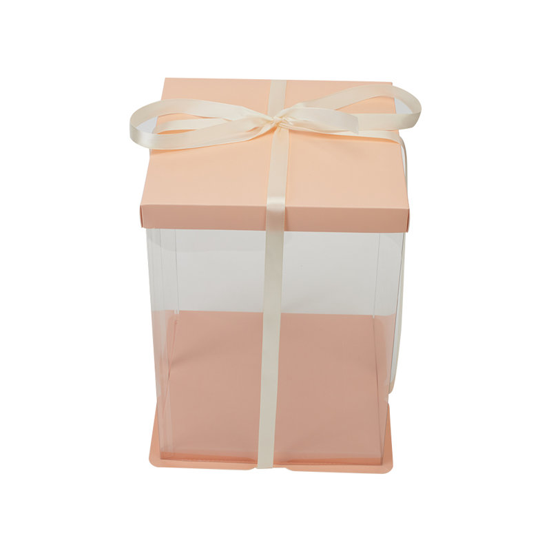 Square Gift Cake Box, Pink, 37cm H x 34cm W x 34cm D