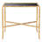 Stylish Chandler Glass Top End Table –Elegant Gold Metal Frame with Curved Legs, Crossed Base Accent