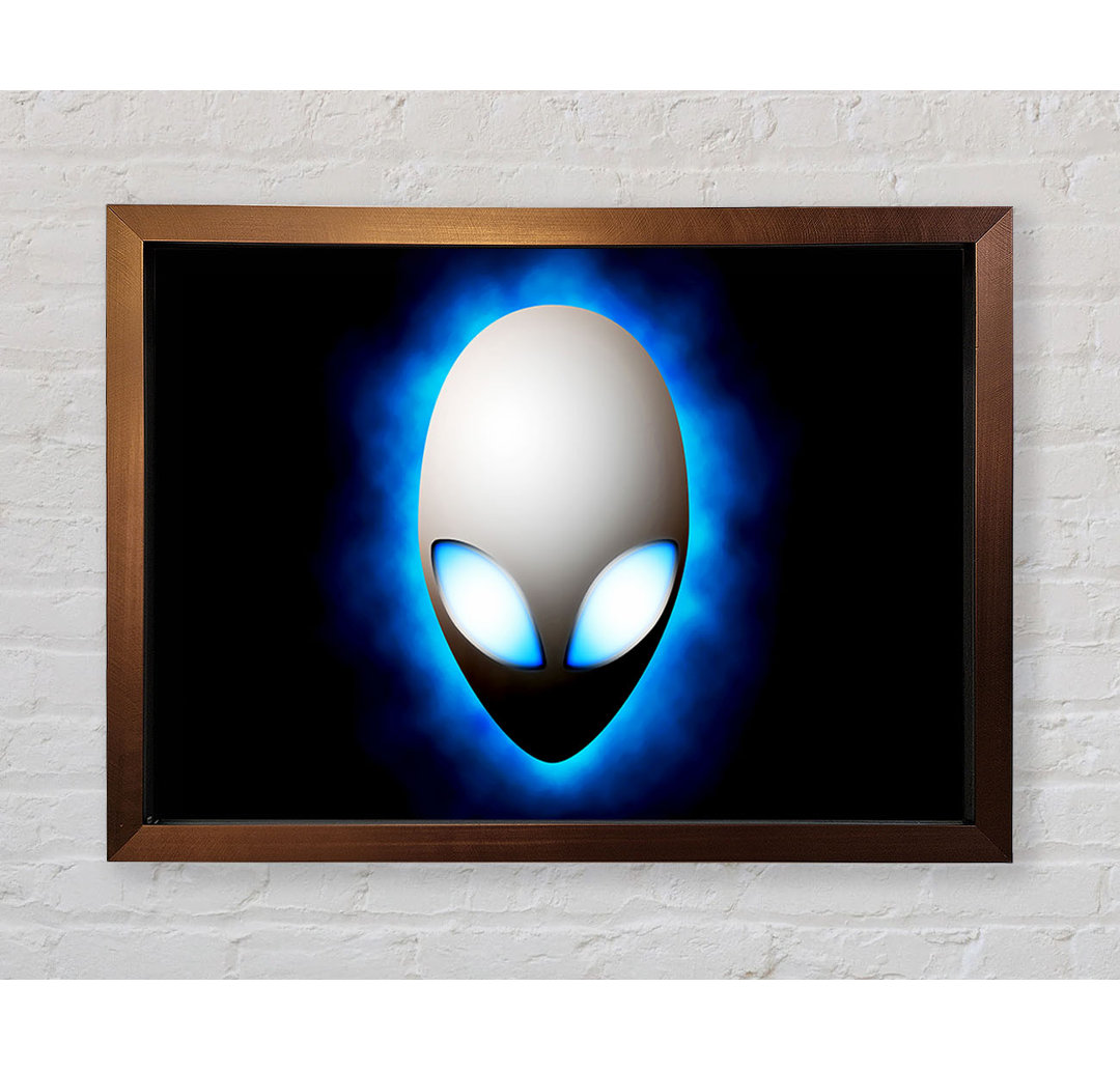 Alien Face Blue - Einzelner Bilderrahmen Kunstdrucke