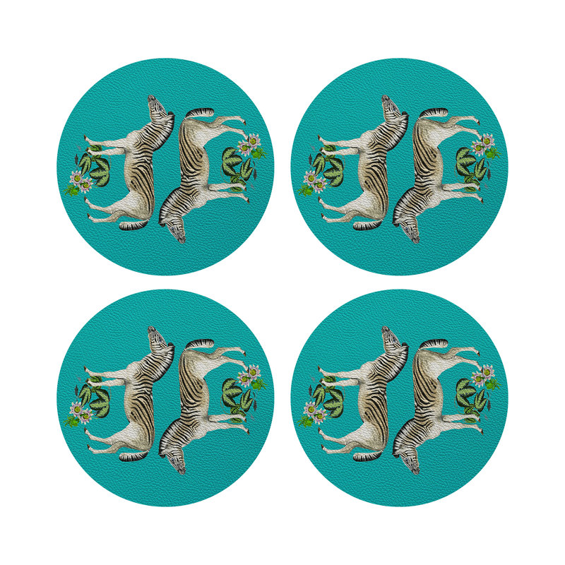 Zebra Seeing Double Placemat, Teal