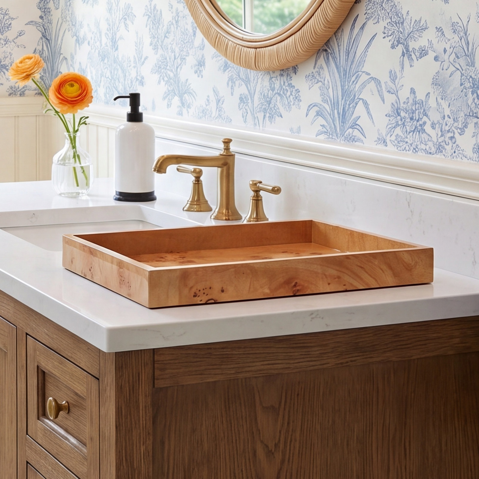 Duras Wood Bathroom Tray
