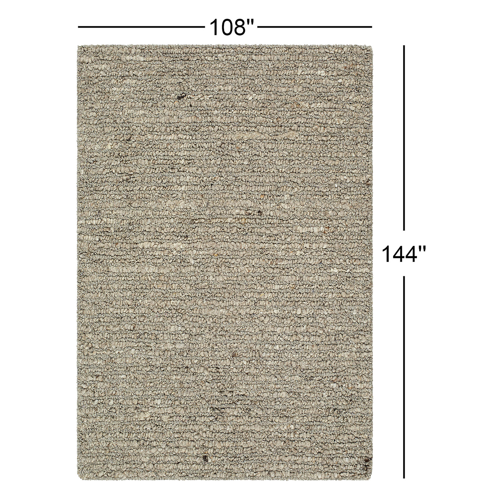 Amhurst Hand Tufted Wool Gray Rug, Rectangle 9' x 12'