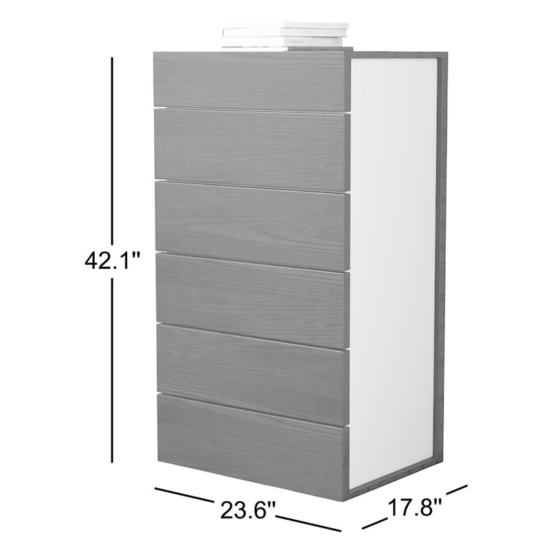Commode 6 tiroirs Mcgruder, Brun / Blanc