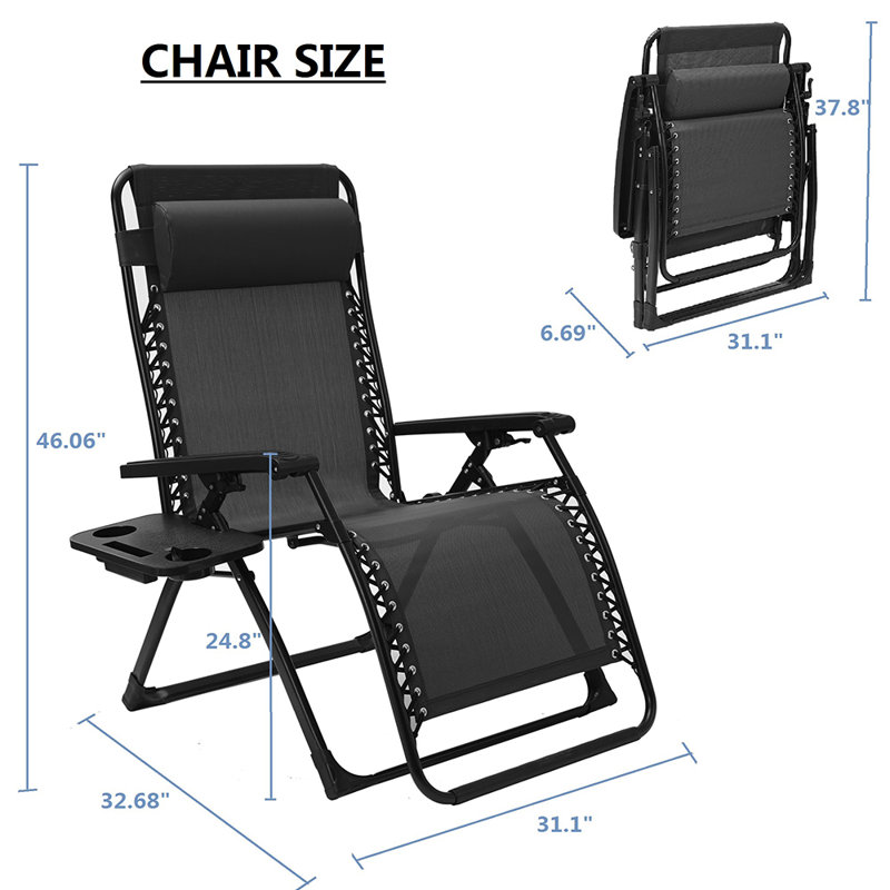Folding Zero Gravity Chair, Black