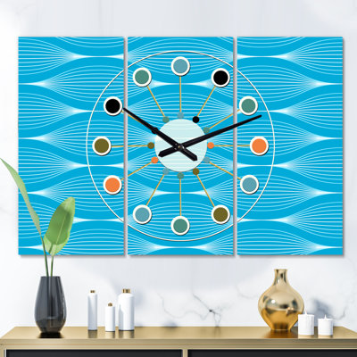 Horloge murale surdimensionnée wave Mid-Century