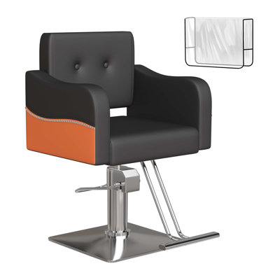 Fauteuil de salon, fauteuil de coiffeur pour coiffeur, fauteuils de coiffeur réglables en hauteur avec cuir PU, fauteuils de salon pivotants à 360 ° pour salon de beauté, centre de spa, salon de coiffure (noir)
