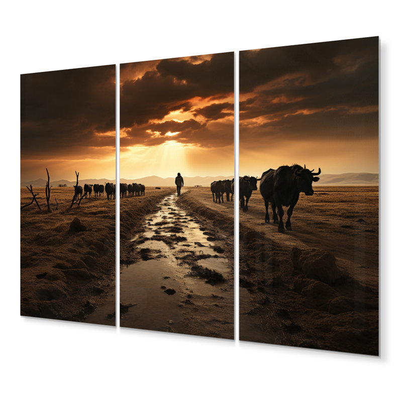 Ensemble de décorations murales en métal Clever Silent Horizon I - Animaux