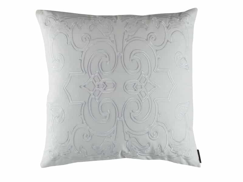 Mozart Linen Square Pillow Cover & Insert, Ice Silver, 24" x 24"