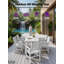 Ensemble de salle à manger d'extérieur toutes saisons 7 pièces, ensemble de salle à manger d'extérieur avec trou pour parasol et structure en aluminium Ensemble de salle à manger d'extérieur moderne pour 6 personnes pour cour arrière / porche / terrasse, 1 table, 6 chaises, blanc-123192665