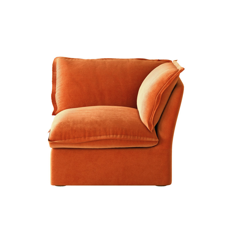 Chaise rembourrée en velours de lin Fairford, Orange
